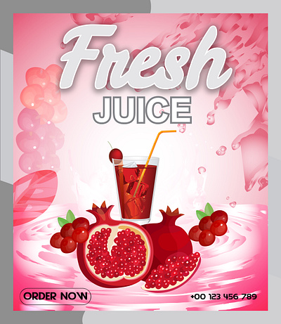 juice poster design template vector 3d animation app branding business card design design graphic design illustration logo monir360 ui