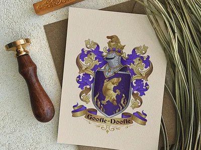 Custom Coat of arms - Family crest - Heraldry coat of arms custom crest familycrest harry potter heraldry knight helmet logo personallogo platypus vintagelogo