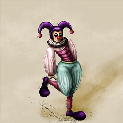 Vintage clown adobe illustrator adobe photoshop character design clown digital 2d illustration