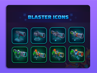 Blaster UI Icons game game ui gui hybridcasual ui hypercasual gui illustration ui ui design ui icons vector