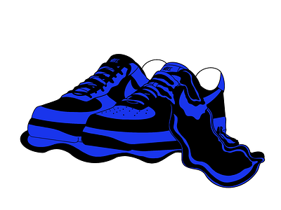 NIKES BLUE colors draw graphic design illustration procreate rought