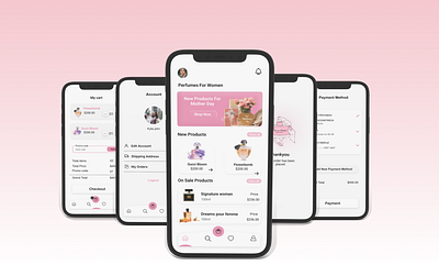 Perfume women app landing page mobile app perfume application prototyping responsive design