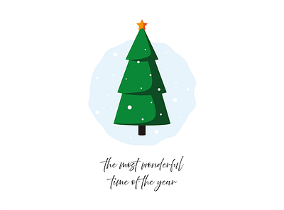 Christmas illustration chrismas illustration most wonderful time of the year postcard poster tree winter