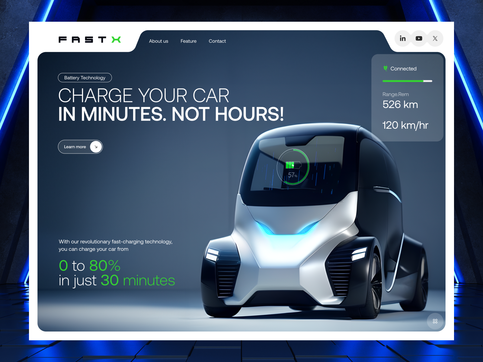 Fast ⚡️ Charging Service • Hero Section Concept 3d animation graphic design motion graphics ui uidesign web web design