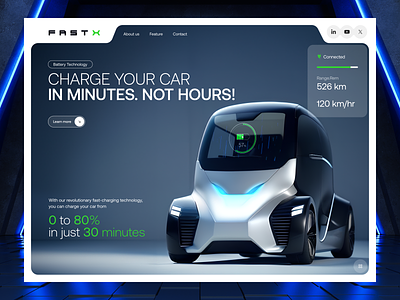 Fast ⚡️ Charging Service • Hero Section Concept 3d animation graphic design motion graphics ui uidesign web web design
