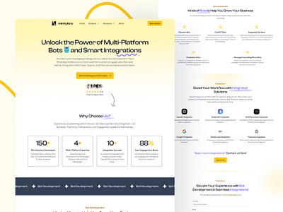 Infinity Bots - Landing Page Design app automation design bot website business website design chatbot design clean design design landing page landing page design minimal design modern design startup design ui ui design ui ux design ux design web design website design