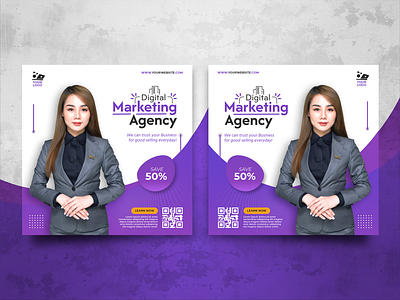 Digital Marketing Agency Social Media Banner ads editable marketing marketing agency offer post rgb social media banner template woman