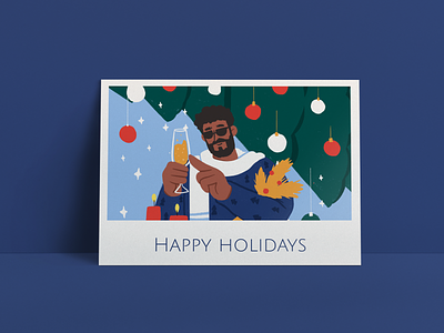 Happy Holidays Greeting Card branding card design christmas christmas card christmas design design design studio digital art digital illustration graphic design greeting card happy holidays illustration illustration art illustrator new year party winter holidays