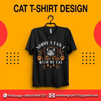 Cat T-shirt Design cat cat t shirt cat t shirt design cats shirt cats t shirt design graphic design illustration