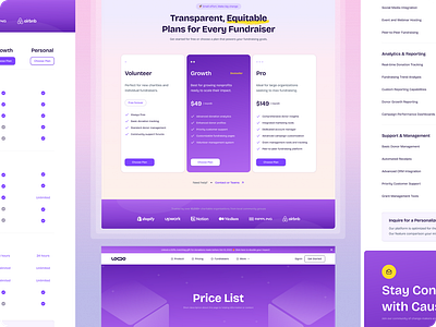 Price List - Fundraising Landing Page branding design fintech gradient hypocreate indonesian landing page price price list purple section ui ui kit uiux ux web web design website