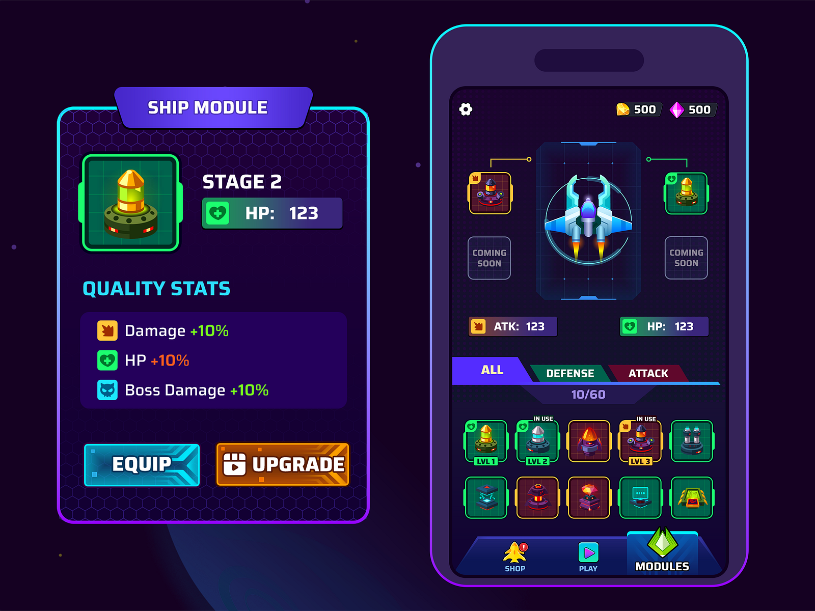 Ship Module UI by ArtScout_Vision on Dribbble