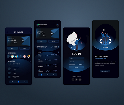 Crypto app interface design ui