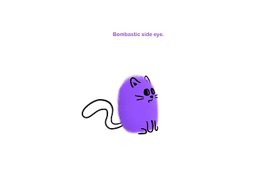 Bombastic Side Eye Cat animal cat cats cute illustration kawaii meme minimal purple
