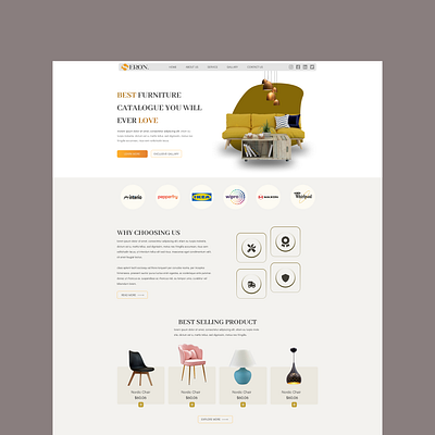 Furniture shop website ui