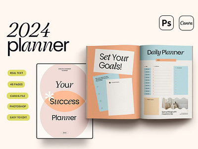 MIEL 2024 Planner and Journal creative planner daily planner financial planner journal template monthly planner planner to do list weekly organizer weekly planner wishlist