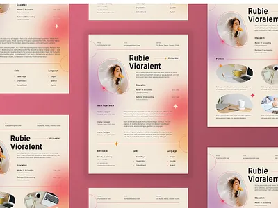 Modern Gradient CV Resume company cover curriculum curriculum vitae cv employee gradient hiring introduction job letter modern portfolio resume simple vitae