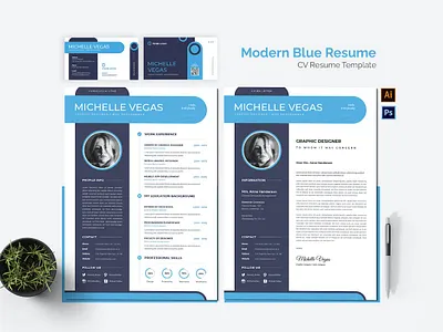 Modern Blue CV Resume Set clean resume cover letter creative resume curriculum vitae cv cv design cv template free cv free cv template free resume free resume template graphic design modern cv modern resume professional resume resume resume cv resume design resume template resumes