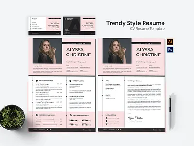 Trendy Style CV Resume Set clean resume cover letter creative resume curriculum vitae cv cv design cv template free cv free cv template free resume free resume template graphic design modern cv modern resume professional resume resume resume cv resume design resume template resumes