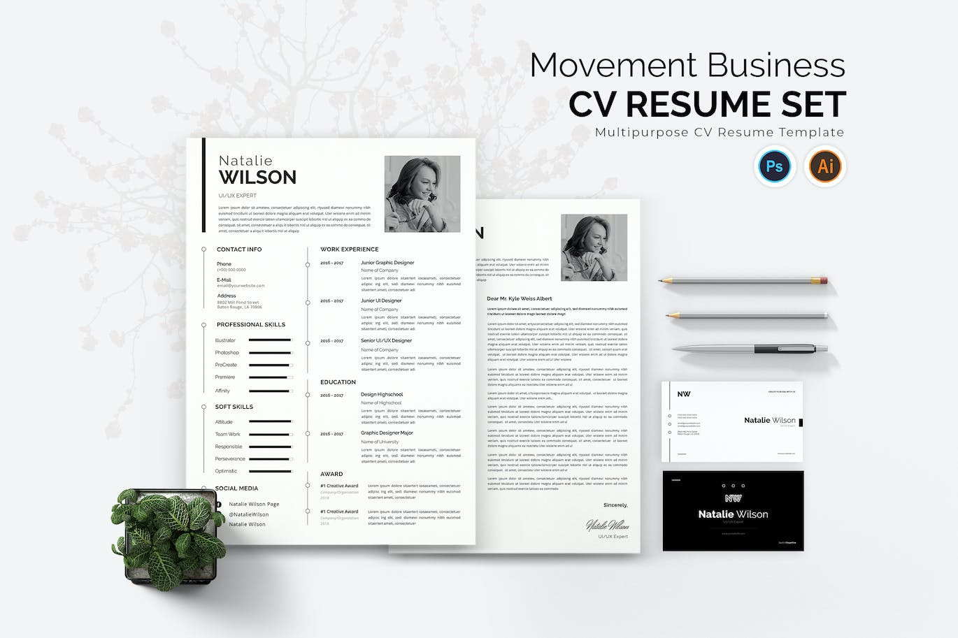 Movement Business CV Resume Set clean resume cover letter creative resume curriculum vitae cv cv design cv template free cv free cv template free resume free resume template graphic design modern cv modern resume professional resume resume resume cv resume design resume template resumes