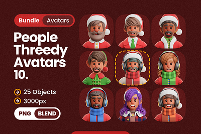 MHK Project Design : Christmas People Avatars avatar boy character christmas father christmas festival days male merry christmas people person santa claus woman xmas young boy young female