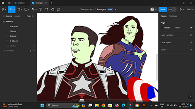 Processing with Captain marvel avengers captain marvel design fine arts marvel ui vector vector design