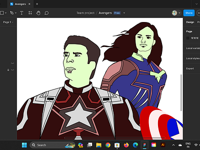 Processing with Captain marvel avengers captain marvel design fine arts marvel ui vector vector design