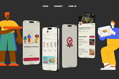 GoFood - food and grocery delivery app (main page concept) branding deliveryapp design fooddelivery graphic design illustration logo mobileapp ui ux