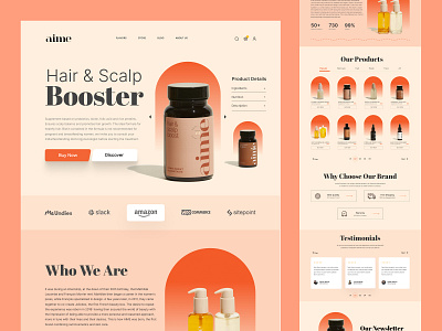 Beauty Product Landing Page UI beauty clean cosmetic design ecommerce graphic design illustration landing landing page minimal product shopify store typography ui ux web web design website