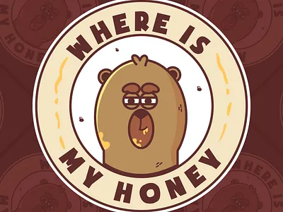 Where is my honey? animal bear branding cartoon character design funny funstaff honey illustration illustrator logo vector