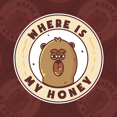 Where is my honey? animal bear branding cartoon character design funny funstaff honey illustration illustrator logo vector