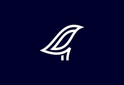 Leaf bird logo design outline