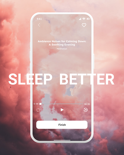 Sleep Better - A minimalist meditation app for a peaceful night. app app design appdesign application application design daily ui interface interface design mobile mobile design ui ui design ux ux design uxui