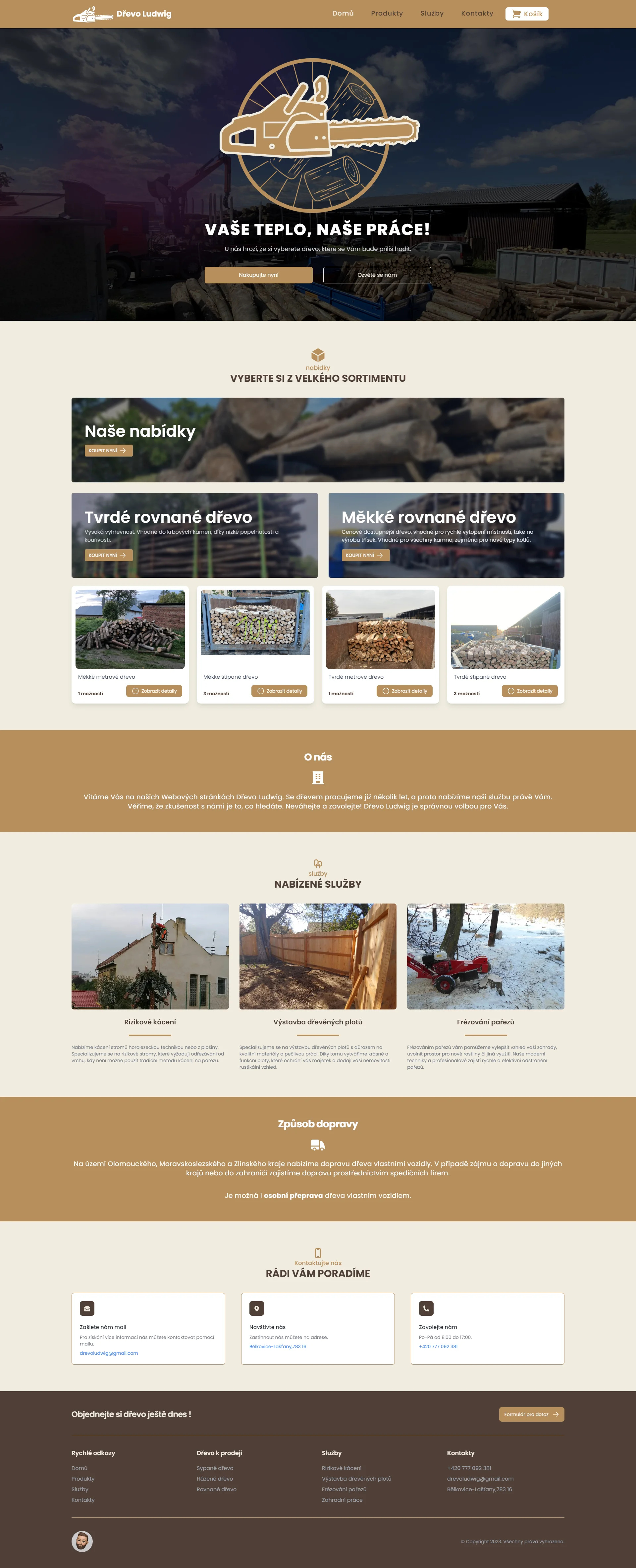 Dřevo Ludwig eshop filamentphp inertiajs laravel tailwindcss ui vuejs