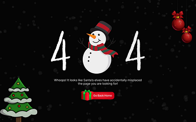 Christmas 404 Page Design 404 404 error 404 error page 404 page 404 page design brand christmas clean design green illustration minimal minimalist red simple theme ui web web design website