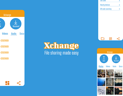 Xchange - File Sharing app UI app design graphic design typography ui ux