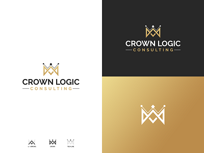 Crown Logic Consulting consulting crown logo logo design minimal tech