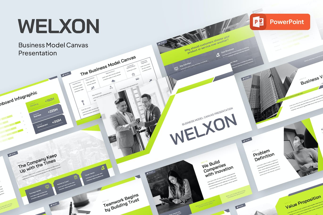 Business Model Canvas Powerpoint abstract annual business clean corporate download google slides keynote pitch pitch deck powerpoint powerpoint template pptx presentation presentation template professional slides template ui web