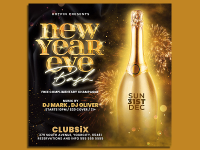 New Year Party Flyer Template nye party