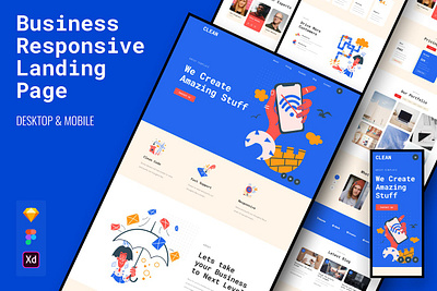 Clean Responsive Business Landing Page business clean home page homepage landing landing page landing page concept landing page ui landing pages landingpage page responsive saas website site uidesign web design web site webdesign website concept websites