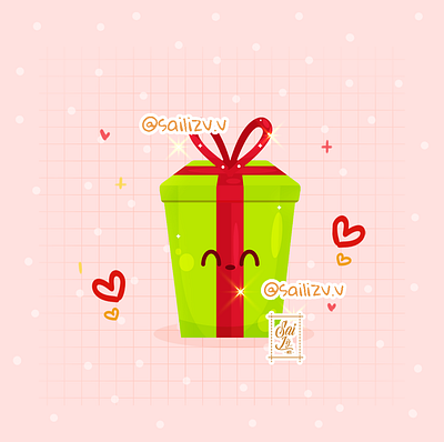 Christmas Gift by sailizv.v adorable adorable lovely artwork concept creative cute art design digitalart illustration ui