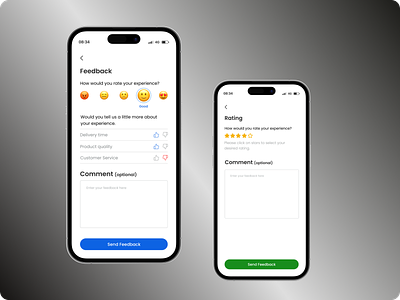 Feedback form with a rating slider & comment box branding feedback screen interface design ui ux visual design