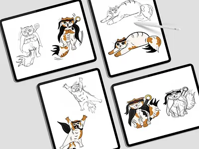 Cat Character Illustration art cat cat character character character design character illustration color design drawing illustration ninja ninja cat sketch