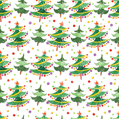 Christmas seamless pattern with Christmas trees christmas cards christmas pattern christmas seamless christmas tree graphic design greeting cards instant download labels design new year packaging design seamless pattern wrapping paper