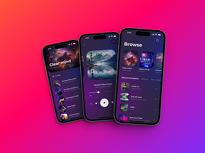 Music player - Clear Mind 🎶 figma music player app uiux ui