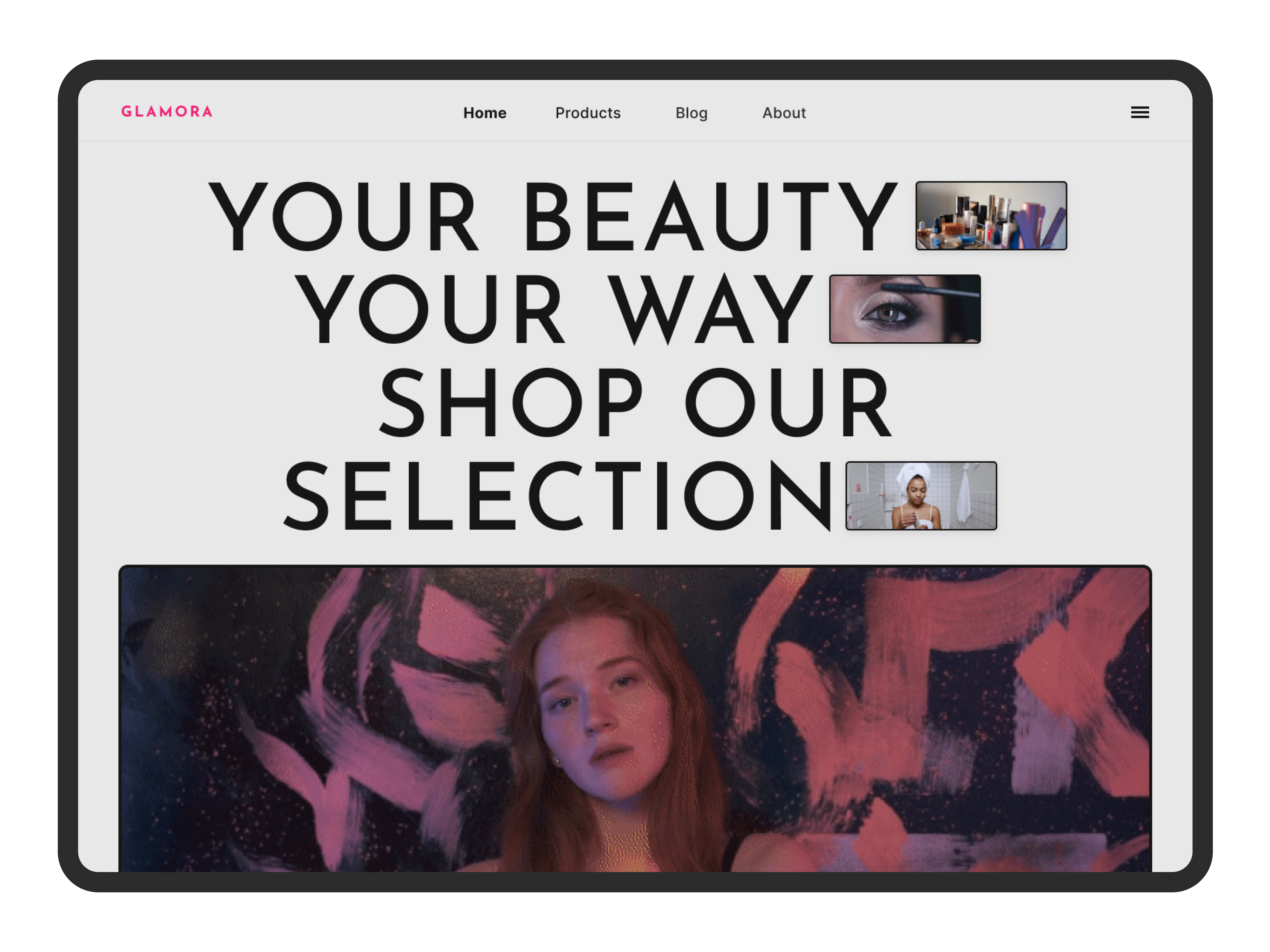 Glamora Cosmetic Shop Web Design design motion graphics smartanimate ui uidesign ux uxdesign