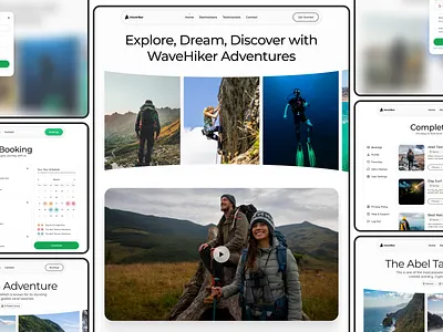 WaveHiker Travel Agency Web Platform UX Case Study animation booking design figma smartanimate travel agency ui uidesign uiux ux ux case study uxdesign webdesign