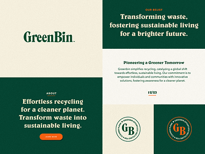 Greenbin Web app typography & branding exploration concept!!! branding design graphic design logo logo designer logo mark typography vintage website app