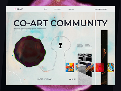CO-ART - Art-Comunity Website Hero Concept 3d art branding community design hero ui web