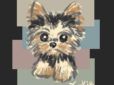 Yorkie puppy animal character dog illustration pet puppy
