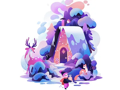 Merry Christmas abstract cartoon character concept illustration zutto